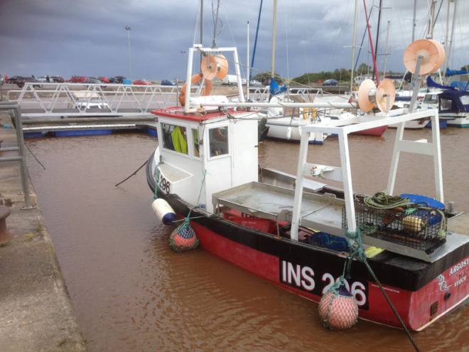 The pontoons in Nairn Harbour are almost at road level!